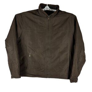 Dockers XL Men's Brown Polyester Jacket Full-Zip Lightweight & Comfortable